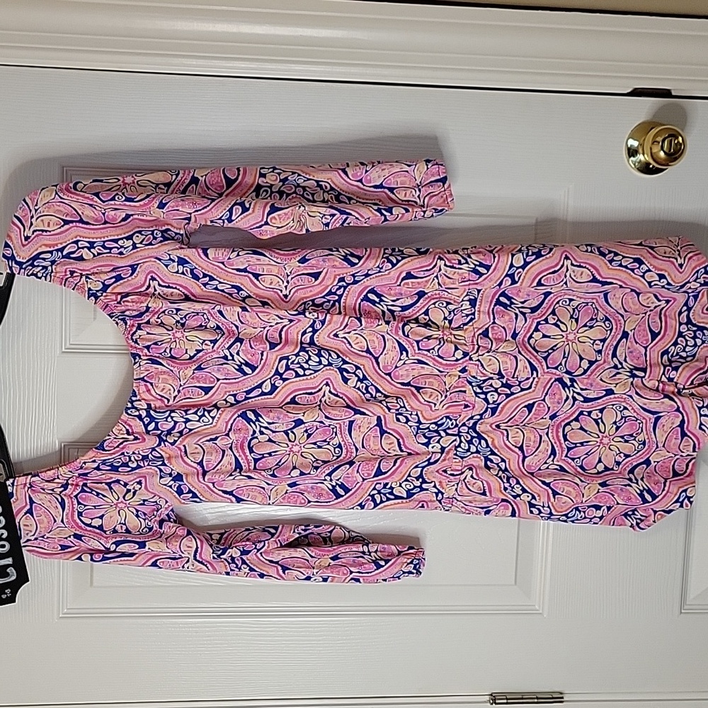 Lilly Pulitzer Lana Romper Can't Resist Pattern Small Shorts Pink Blue Yellow - Picture 6 of 7